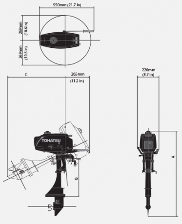 Лодочный мотор Tohatsu M 3.5 S