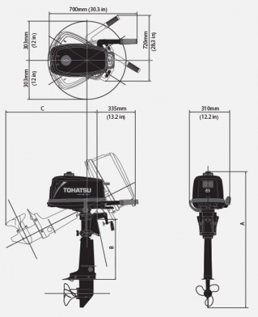 Лодочный мотор Tohatsu M 5 S