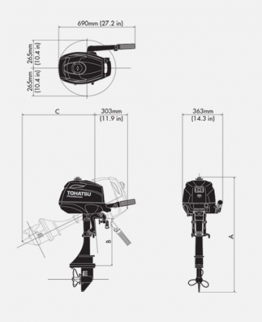 Лодочный мотор Tohatsu MFS 2.5 S