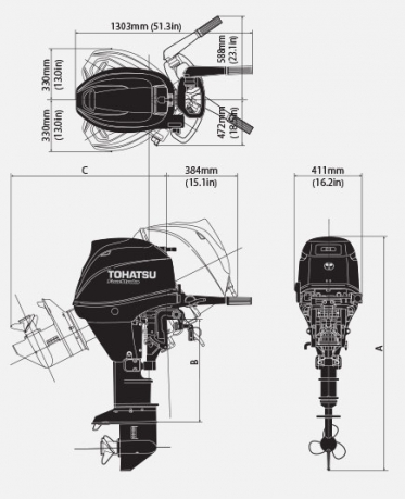 Лодочный мотор Tohatsu MFS 30 EPTS